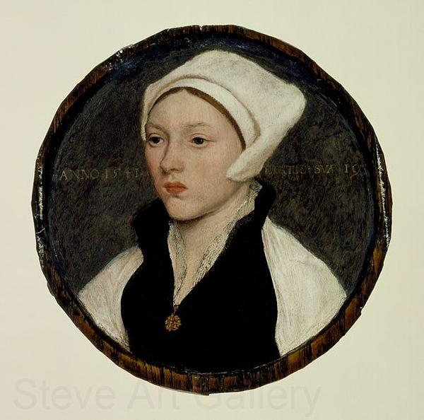 HOLBEIN, Hans the Younger Portrait of a Young Woman with a White Coif Spain oil painting art